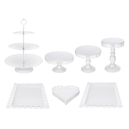 Baking European Style Wrought Iron Cake Stand Set Wedding Dessert Stand Lace Props Plate