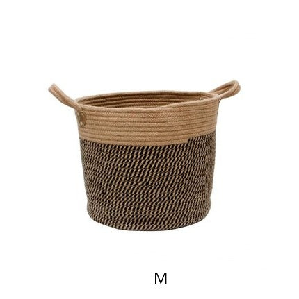 Home Laundry Basket Cotton Hemp Storage