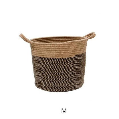 Home Laundry Basket Cotton Hemp Storage