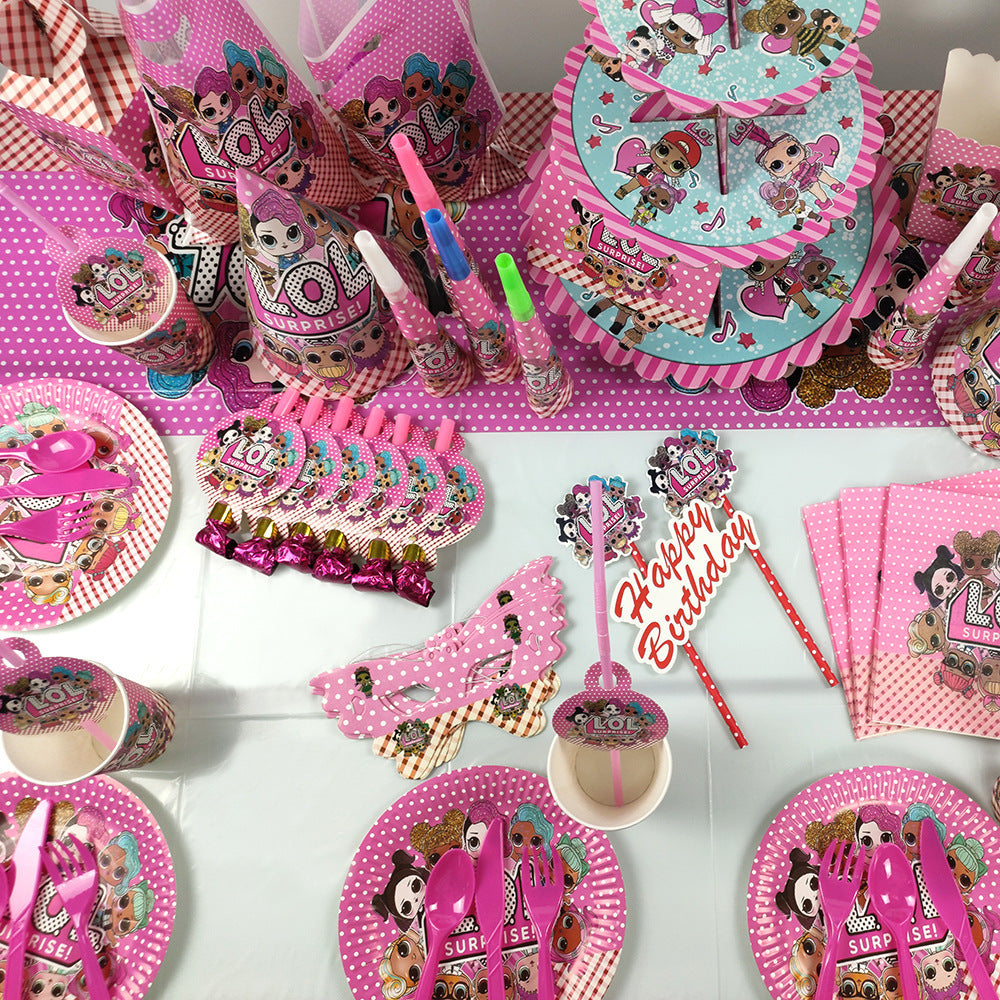 Baking Cartoon doll birthday theme cake stand