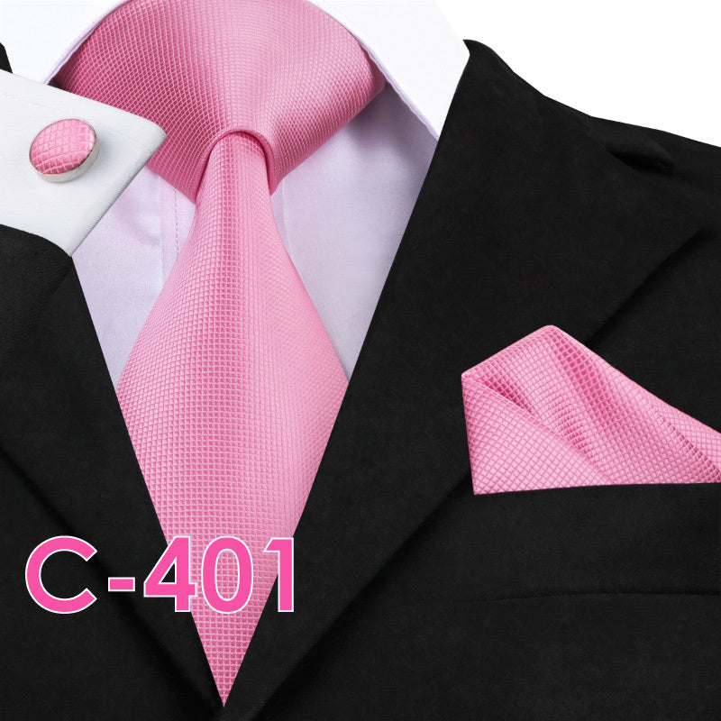 Men's Fashion Three-piece Tie set Assorted Solid Silk Men's Neck Tie set For Men Suits