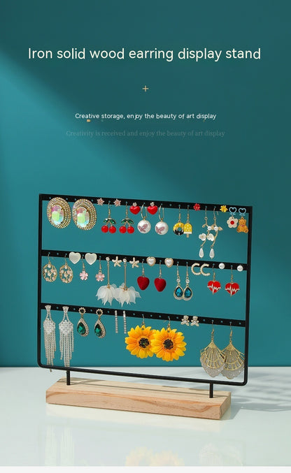 Homes Display Wooden Jewelry Rack Earring Stand Jewelry Storage