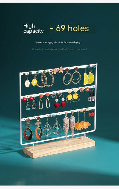 Homes Display Wooden Jewelry Rack Earring Stand Jewelry Storage