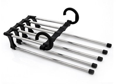 Home 5 In 1 Wardrobe Hanger Multi-functional Clothes Hangers Pants Stainless Steel Magic Wardrobe Clothing Hangers For Clothes Rack