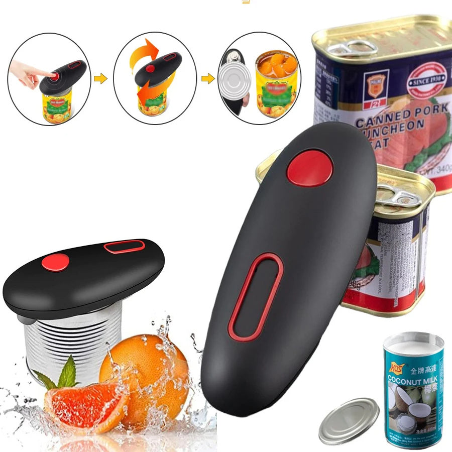 Kitchen Electric Can Opener Automatic Jar Bottle Can Machine One Touch Portable Kitchen Hand Free Opening Opener Tool Gadgets