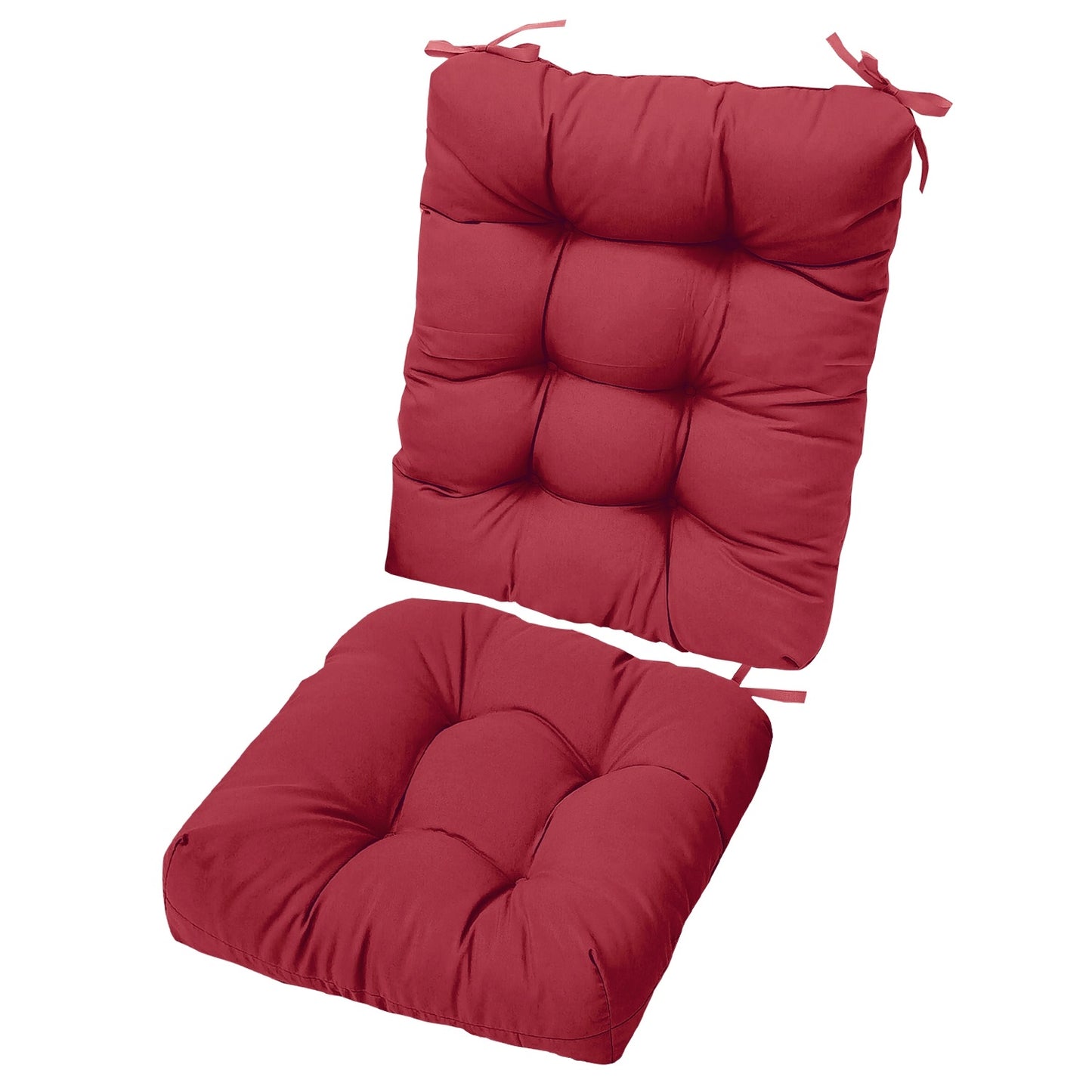 2Pcs Waterproof Rocking Chair Cushion Upper And Lower Back And Seat Sets With Non-Slip Ties Oxford Cloth Surface Polyester Filling Comfortable For Indoor Home Office Car