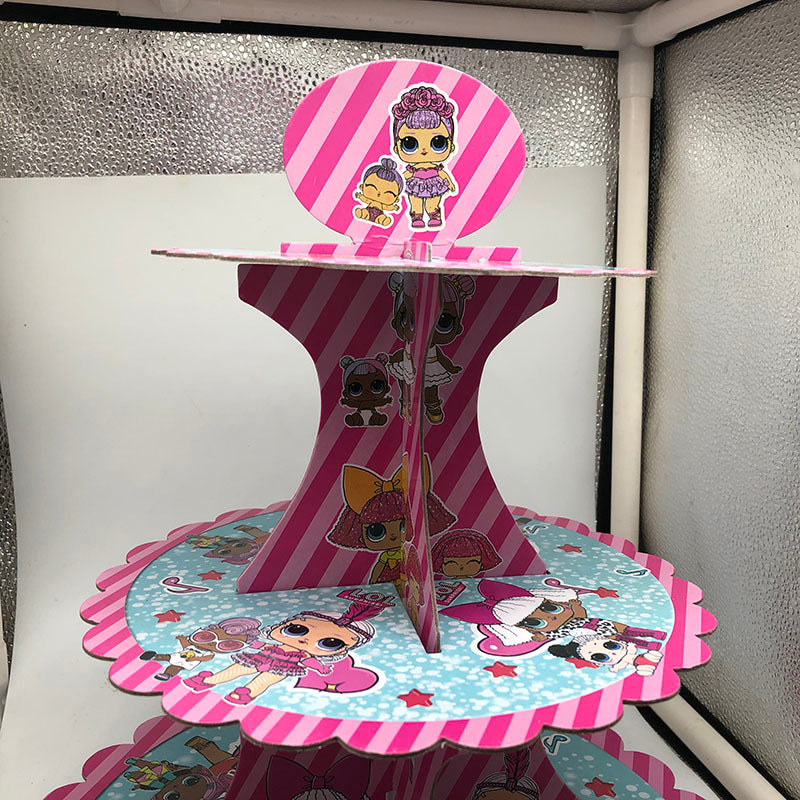 Baking Cartoon doll birthday theme cake stand