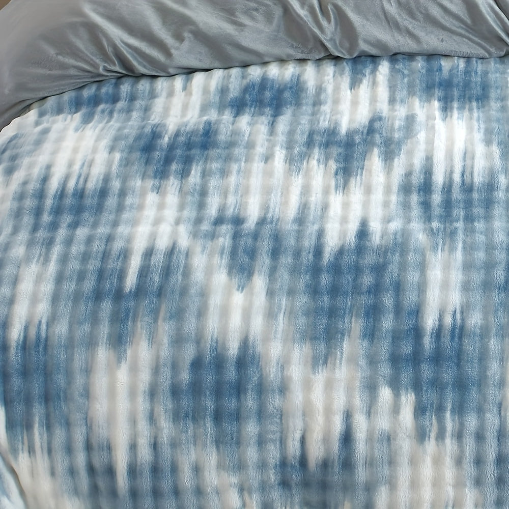 Velvet Camouflage Duvet Cover Set - Blue