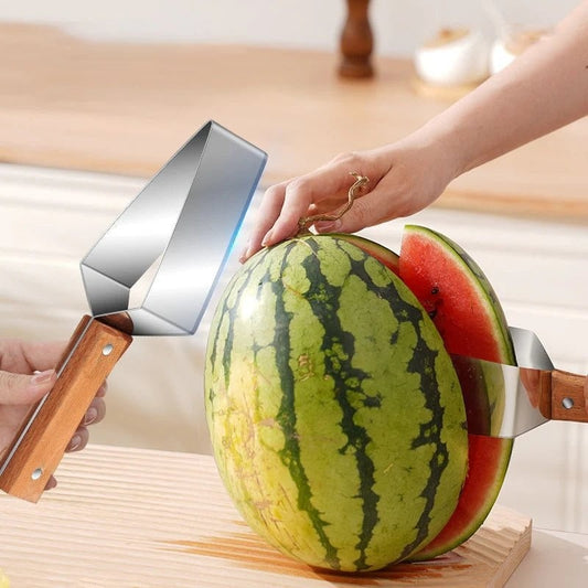 Kitchen Watermelon Splitter Watermelon Cutter Stainless Steel Cutting Piece Splitter Household Melon Triangle Cutting Knife Fruit Knife Kitchen Gadgets