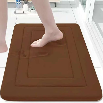Bathroom Mat With Thickened Memory Foam Anti-Slip Mat For Bathroom Entrance Coral Velvet Foot Mat