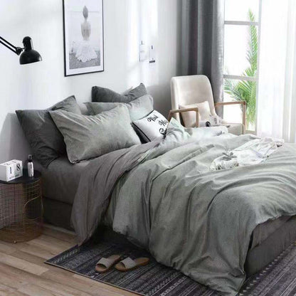 3pc set of textured reversible quilt cover and pillowcase