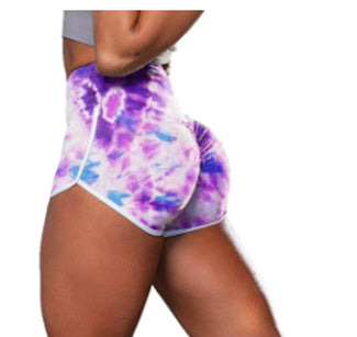 Women Camouflage Tie-Dye Print Hip-Up Fitness Casual Shorts