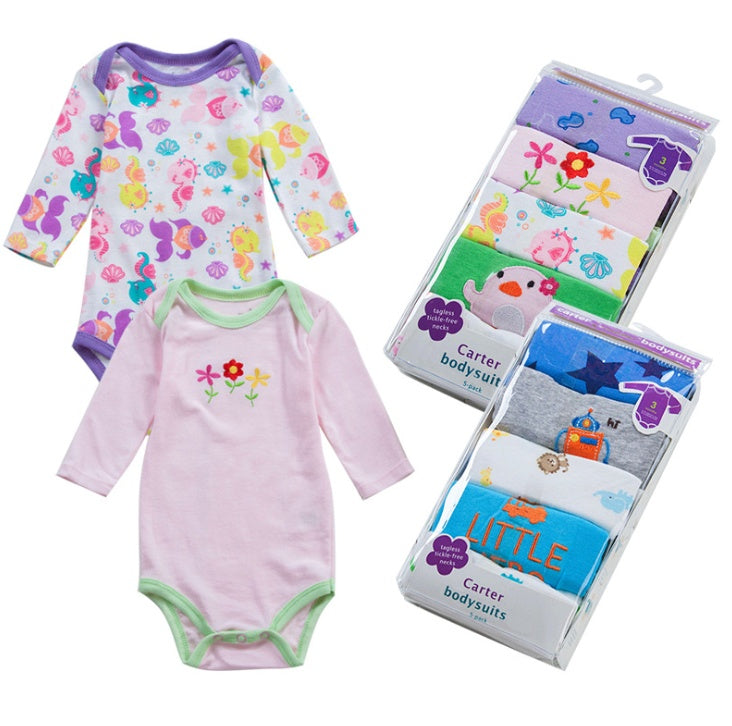 Baby romper long-sleeved triangle robe baby cotton clothes onepc baby children's clothing