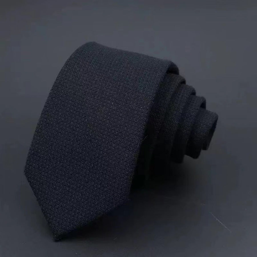 Men's Business Fashion Striped Solid Color Tie Cotton Thickened Sanded Fabric Formal Wear