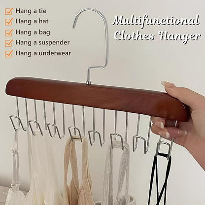 Home 3Pcs Bra Hangers For Closet Organizer, All In One Hanger - 360 Rotating, Tank Top Hanger With 8 Hooks, Bra Organizer, Space Saving Closet Organizer For Tops, Bras, Camisoles, Scarfs Or Belts