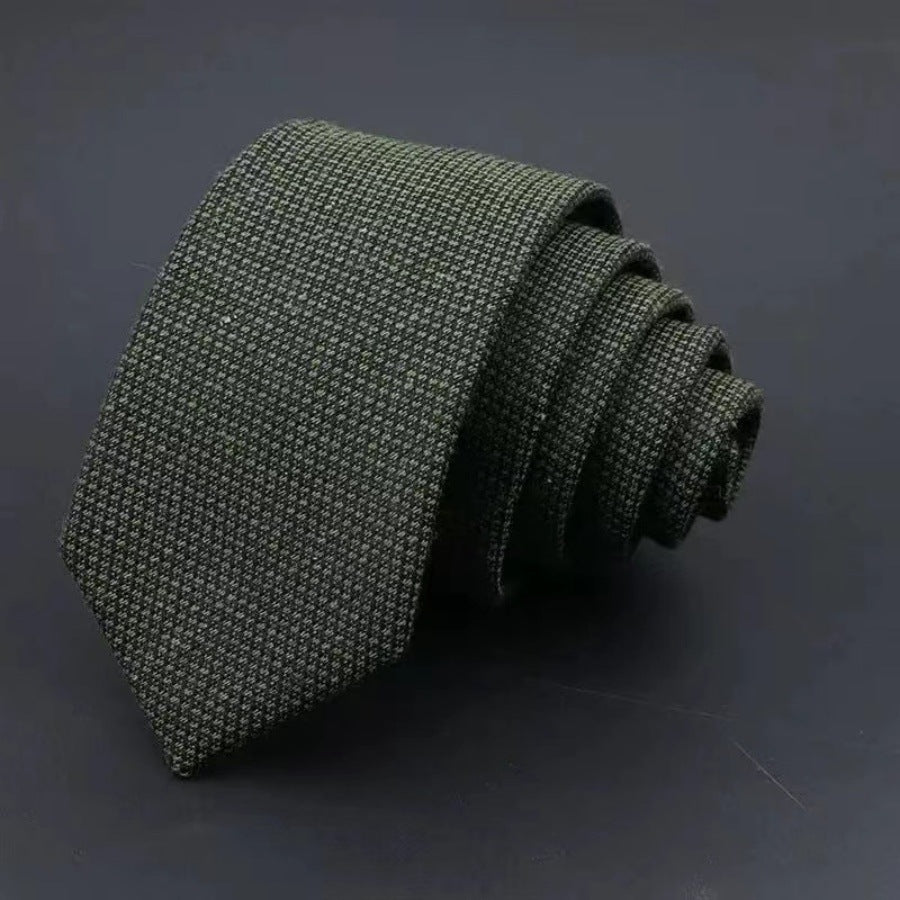 Men's Business Fashion Striped Solid Color Tie Cotton Thickened Sanded Fabric Formal Wear