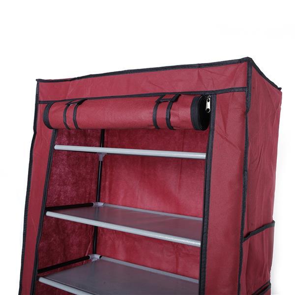 Home 9Layers Non-woven Fabric Shoe Cabinet Wine Red Color