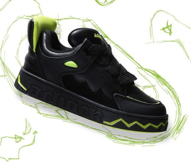 Puff Shoes Black Tail Comfortable Couple Sneakers