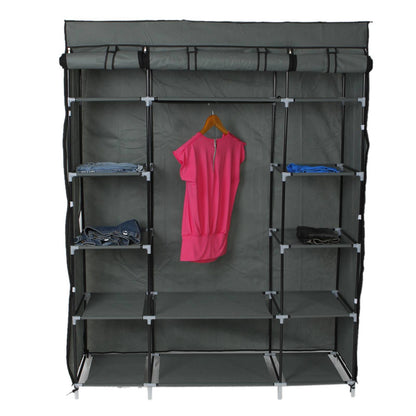 Home 5Layer Portable Closet Storage Organizer Wardrobe Clothes Rack With Shelves