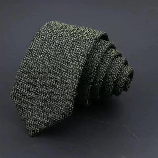 Men's Business Fashion Striped Solid Color Tie Cotton Thickened Sanded Fabric Formal Wear