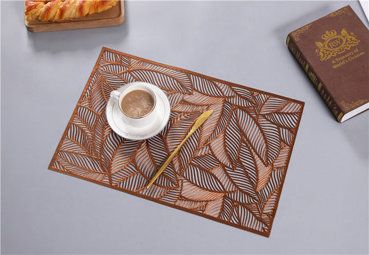 Rectangular hollow PVC leaf Western food mat