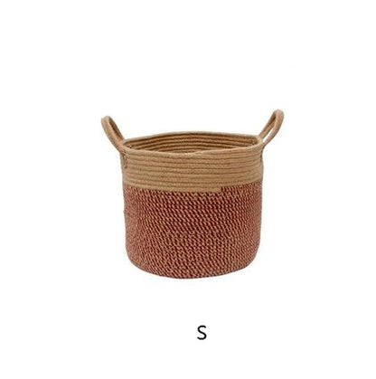 Home Laundry Basket Cotton Hemp Storage