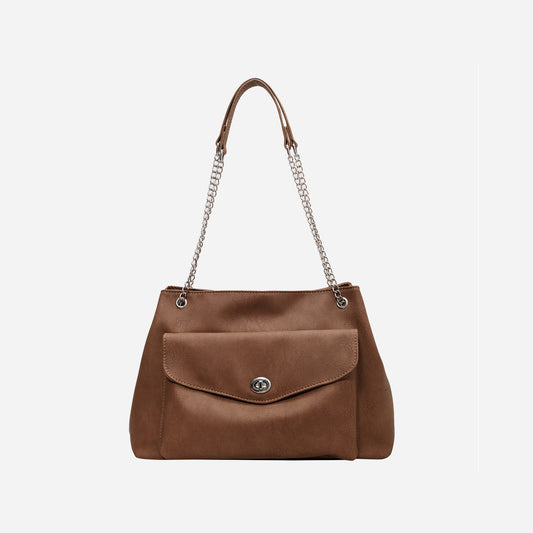 Ladies Bag PU Leather 2stripe Shoulder Bag