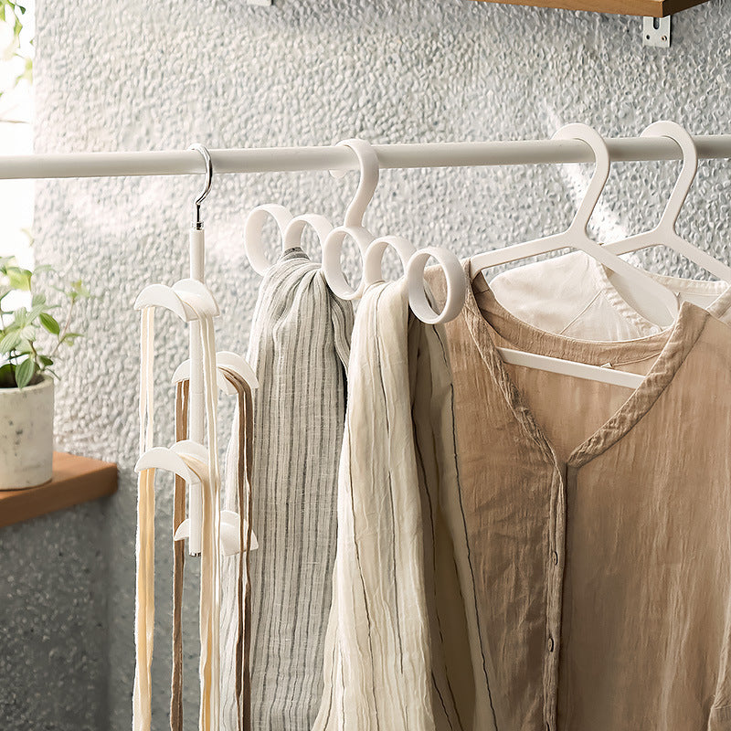 Home Clothes Hanger With 15-ring Hoops Creative Plastic Scarf Rack