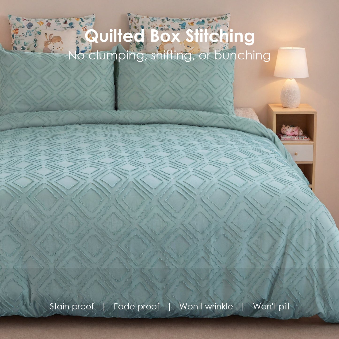 Bohemian Style Quilt Cover Set, Cut Flower Quilt Cover,  Tufted Quilt Cover Three-piece Set, One Quilt Cover And Two Pillowcases,  Washable And Machine Washable Without Shrinkage,  Suitable For Hotels