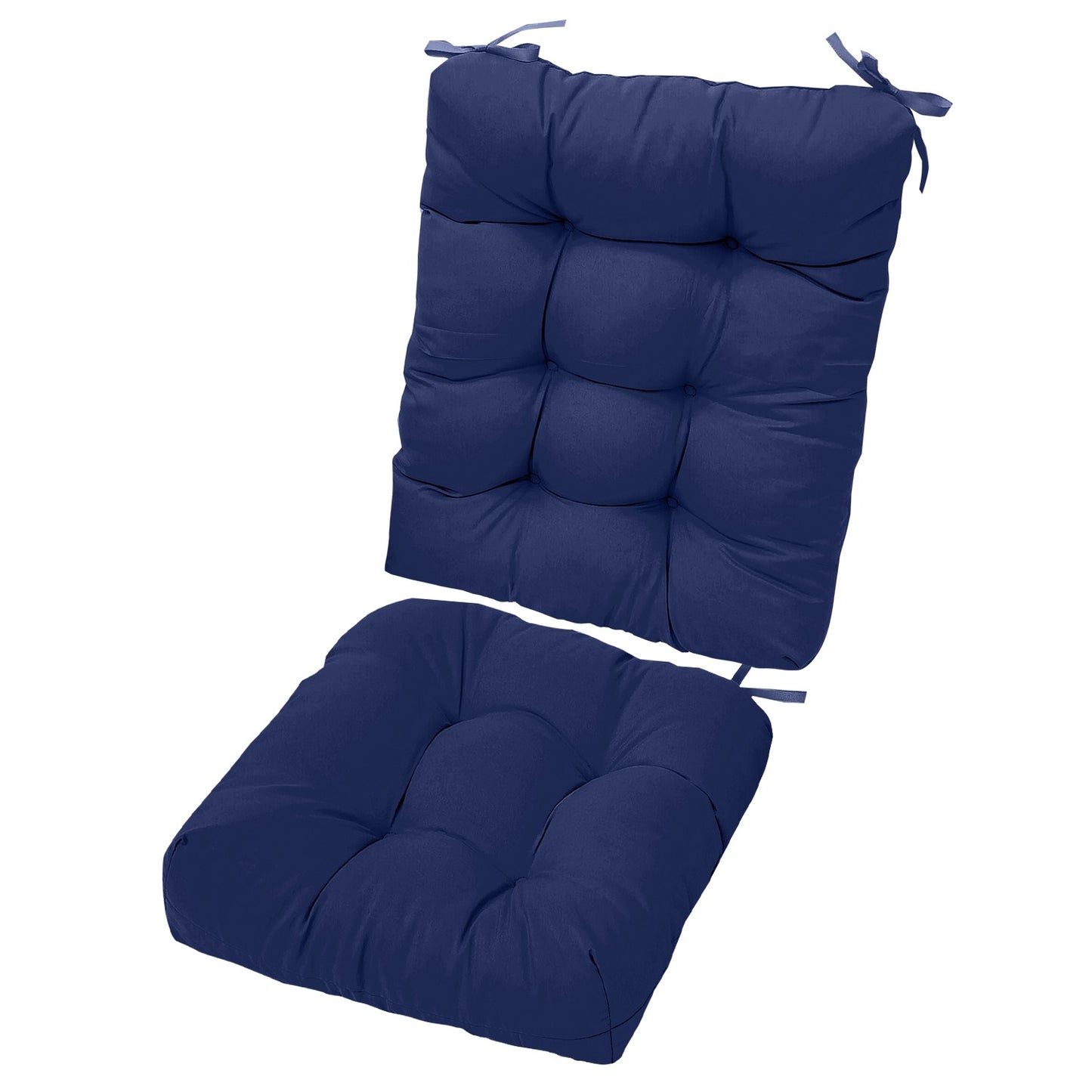 2Pcs Waterproof Rocking Chair Cushion Upper And Lower Back And Seat Sets With Non-Slip Ties Oxford Cloth Surface Polyester Filling Comfortable For Indoor Home Office Car