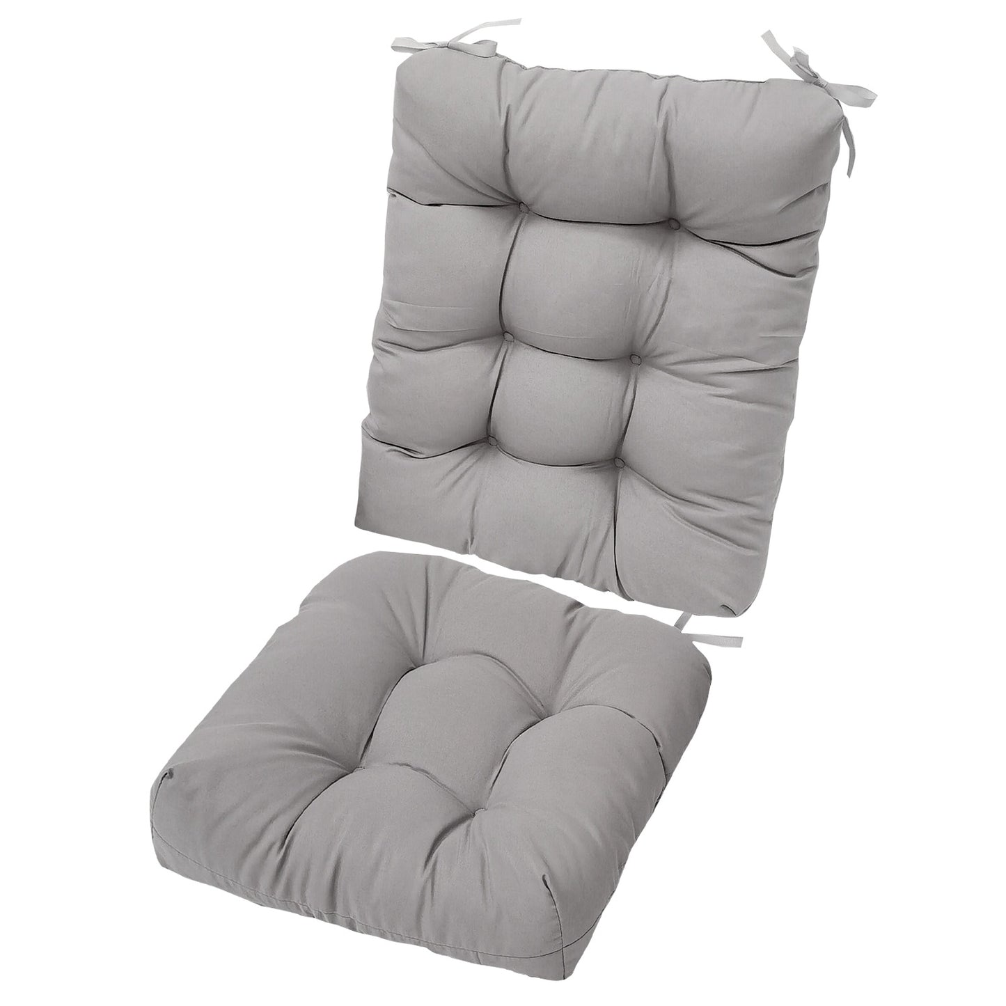 2Pcs Waterproof Rocking Chair Cushion Upper And Lower Back And Seat Sets With Non-Slip Ties Oxford Cloth Surface Polyester Filling Comfortable For Indoor Home Office Car