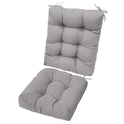 2Pcs Waterproof Rocking Chair Cushion Upper And Lower Back And Seat Sets With Non-Slip Ties Oxford Cloth Surface Polyester Filling Comfortable For Indoor Home Office Car