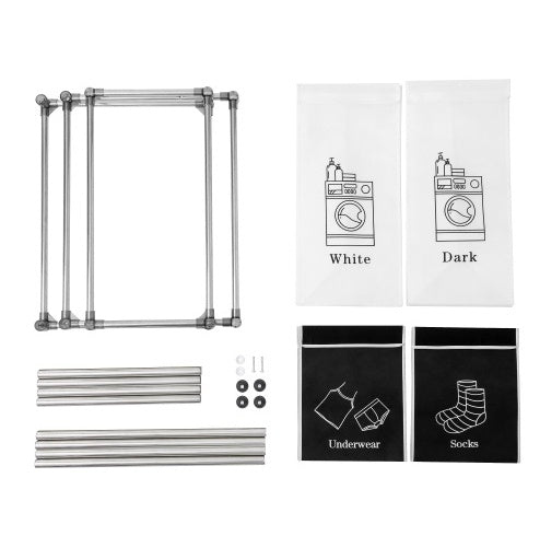 Homes Laundry Hamper 2 Tier Laundry Sorter With 4 Removable Bags For Organizing Clothes, Laundry, Lights, Darks