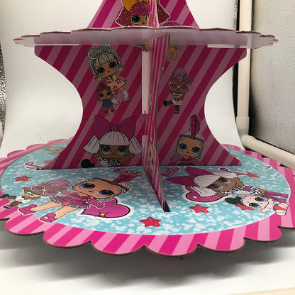 Baking Cartoon doll birthday theme cake stand