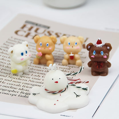 Baking Cute Bear Candle Cake DIY Birthday Aromatherapy Candle Silicone Baking Mold