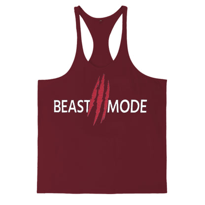 Men's Summer Cotton Fitness Muscle Men's Thin Shoulder Strap I-print Halter Tank top