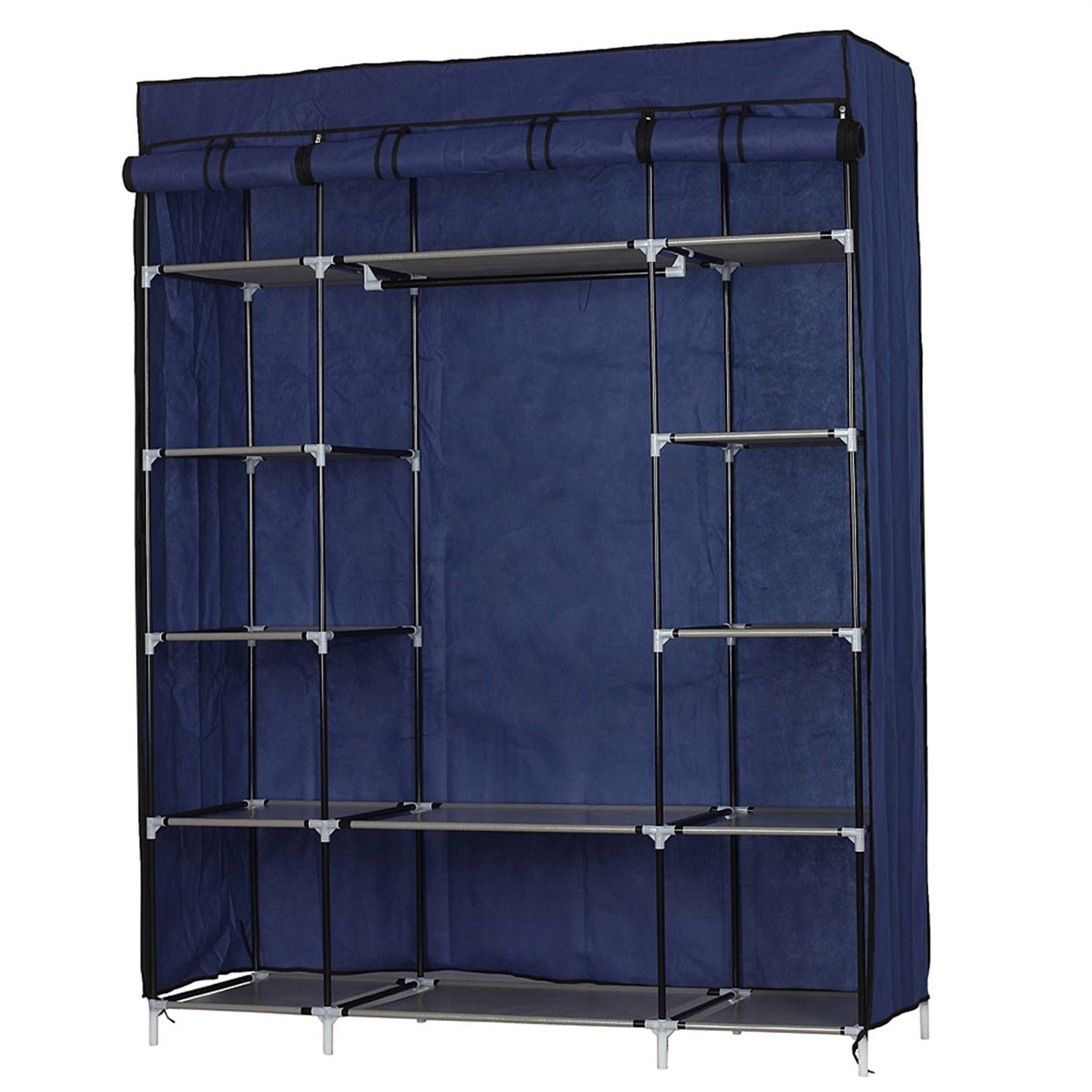 Home 5Layer Portable Closet Storage Organizer Wardrobe Clothes Rack With Shelves