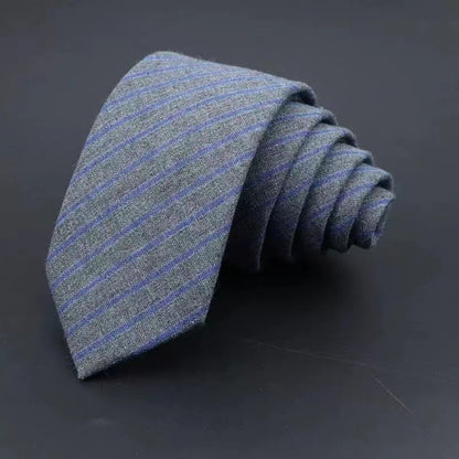 Men's Business Fashion Striped Solid Color Tie Cotton Thickened Sanded Fabric Formal Wear