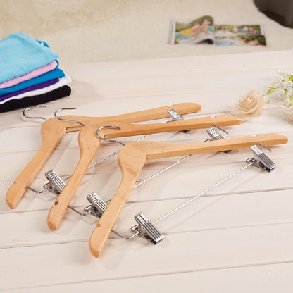 Home Solid wood hanger with pants clip hanger pants hanger