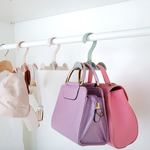 Home Wardrobe closet rotatable double bag hanger hook