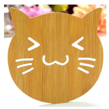 Kitchen Cartoon Coasters For Drinks Pot Teapot Wood Drink Drinking Coaster Coffee Mug Rack Coffee Cup Stand Cup Coaster Wood Cup Wooden Dining Table Cup Holder