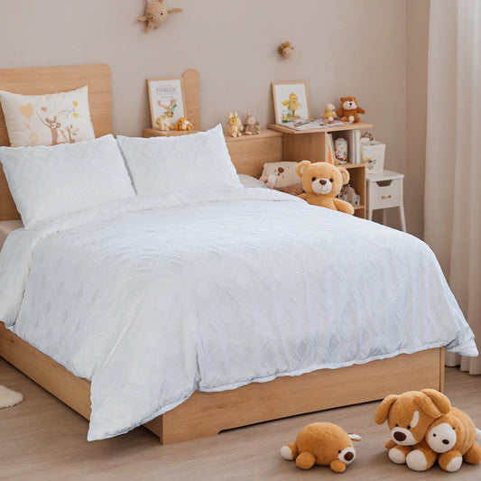 Bohemian Style Quilt Cover Set, Cut Flower Quilt Cover,  Tufted Quilt Cover Three-piece Set, One Quilt Cover And Two Pillowcases,  Washable And Machine Washable Without Shrinkage,  Suitable For Hotels