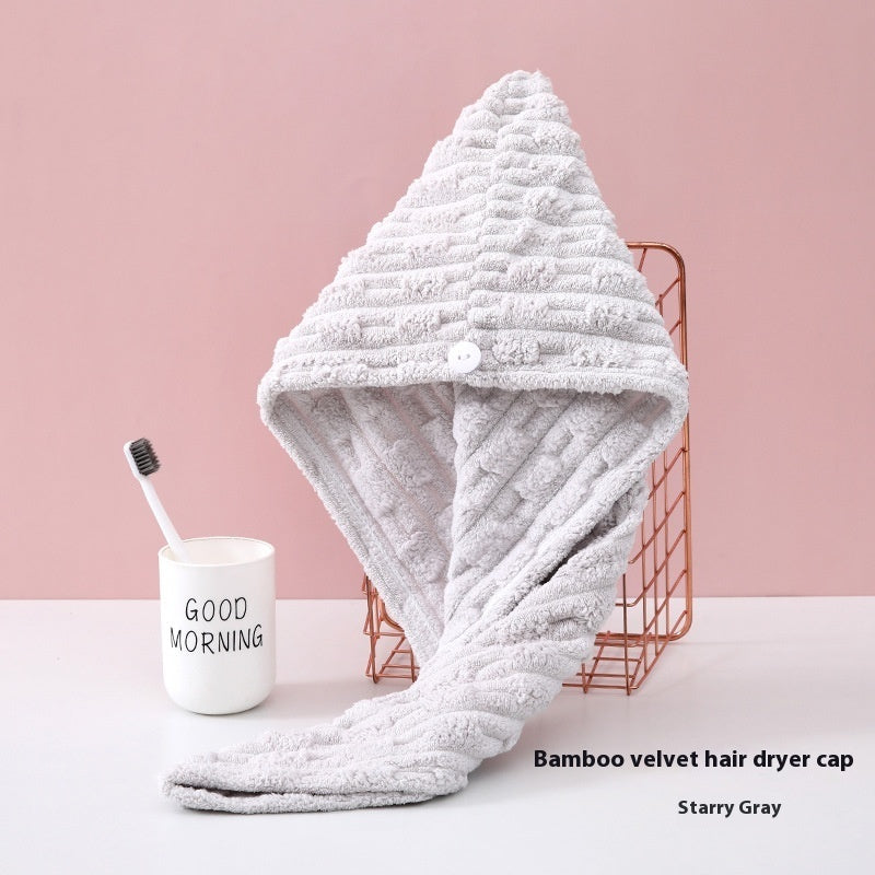 Candy Velvet Hair-drying Cap Thick Absorbent Headscarf