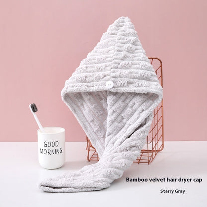 Candy Velvet Hair-drying Cap Thick Absorbent Headscarf