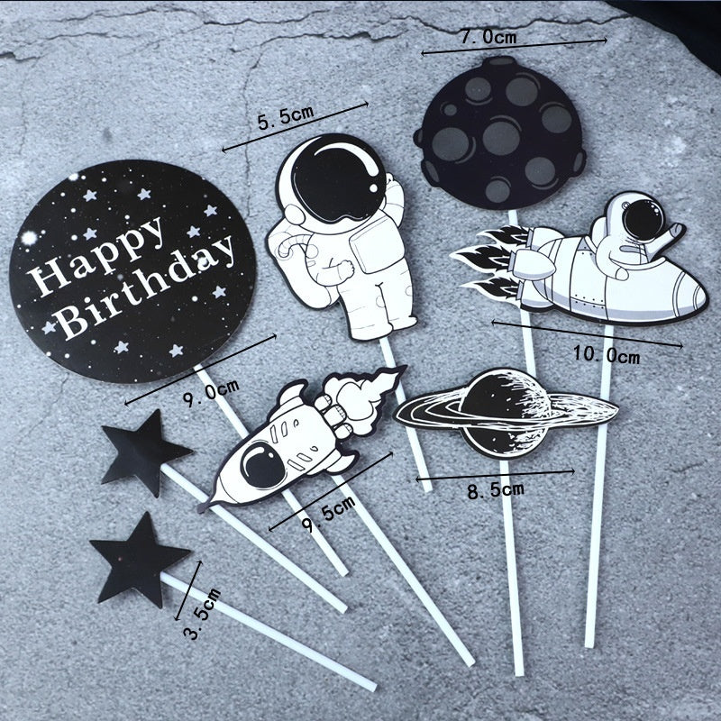 Baking Cake Topper Birthday Space Ornaments