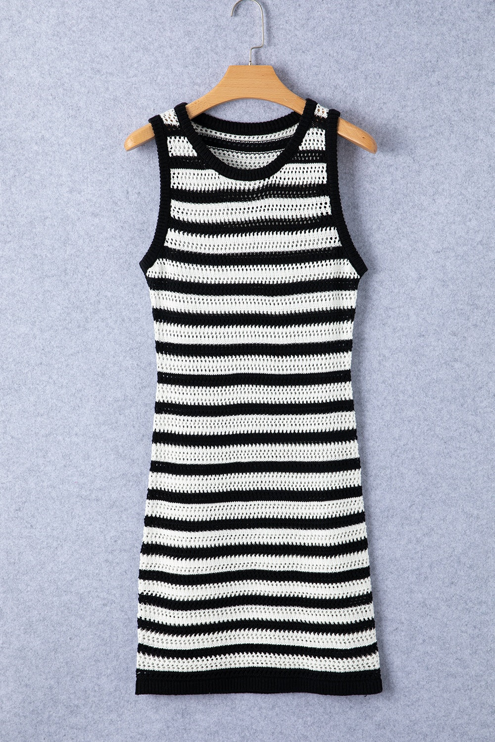 Ladies Dress Striped Wide Strap Knit