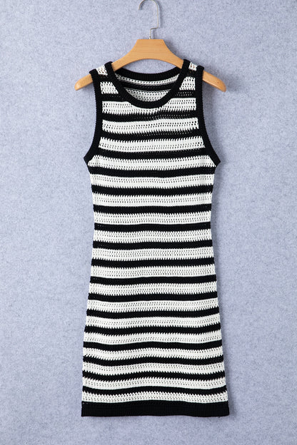 Ladies Dress Striped Wide Strap Knit