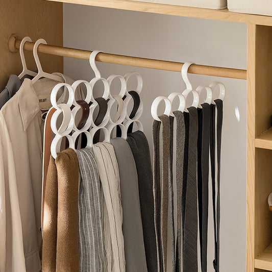 Home Clothes Hanger With 15-ring Hoops Creative Plastic Scarf Rack