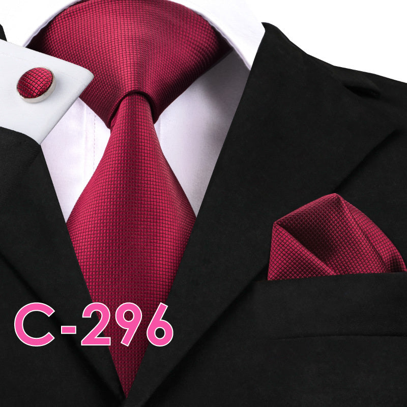 Men's Fashion Three-piece Tie set Assorted Solid Silk Men's Neck Tie set For Men Suits