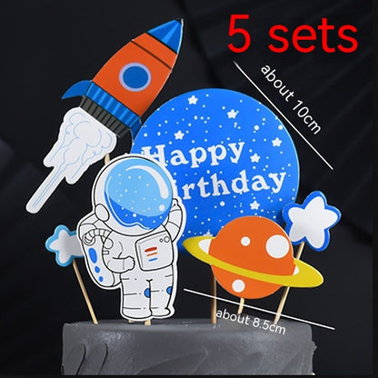 Baking Cake Topper Birthday Space Ornaments